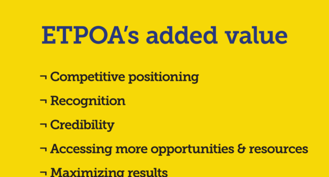 ETPOA’s added value